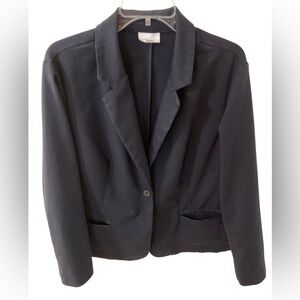 J Jill Essential Cotton Stretch Blazer Navy XL Petite